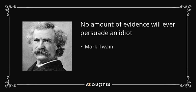 Mark Twain over bewijs en idioten