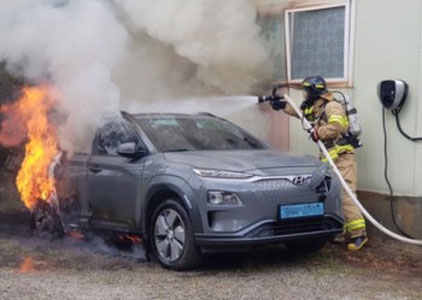 Hyundai Kona spontaan ontbrand