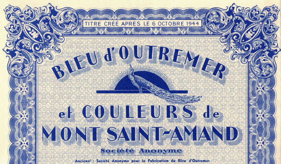 Bleu d'outremer et couleurs de mont-Saint-Amand