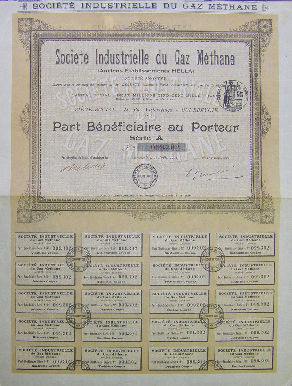 L Société Industrielle du GAZ MÉTHANE ex-établissements HELLA