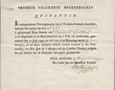 Negotiatie by de Representanten van 't Volk van Amsterdam, 1795