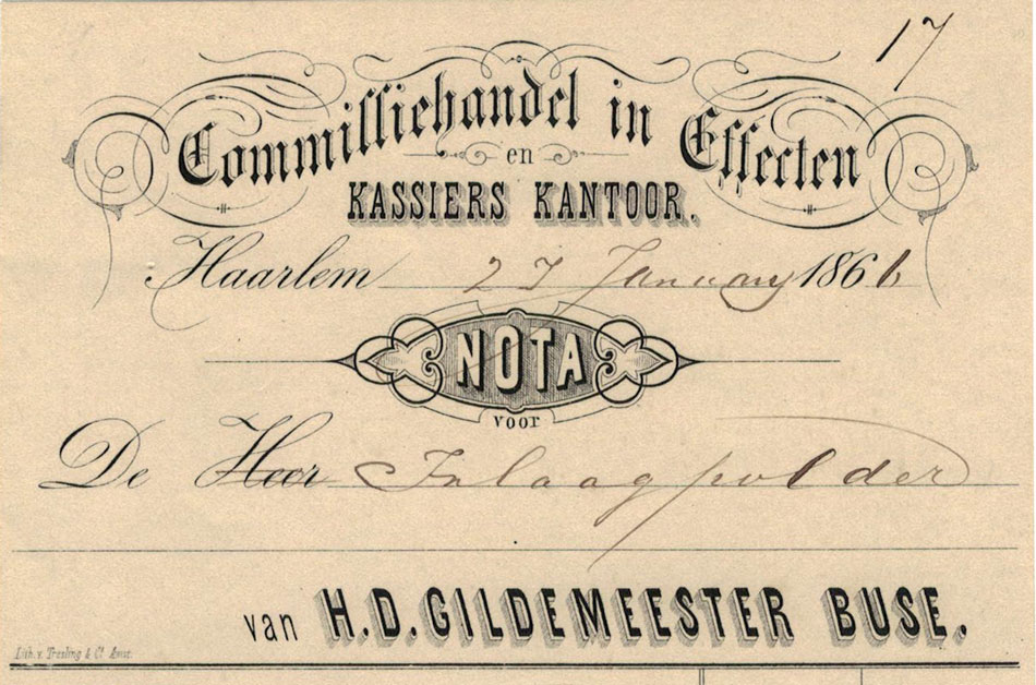 H.D. Gildemeester Buse, nota uit 1861