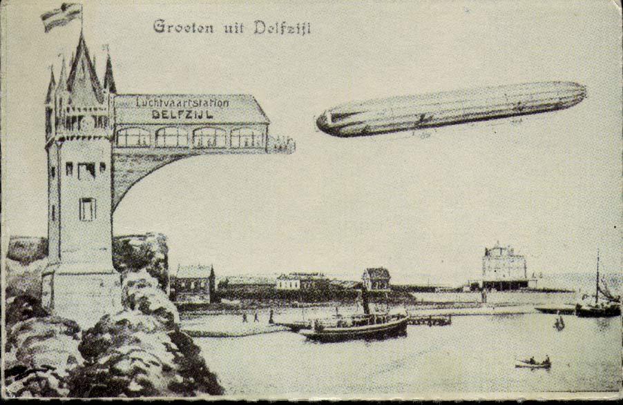 Zeppelin-station te Delfzijl, briefkaart