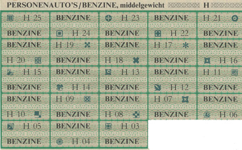 distributi-bonnen voor benzine