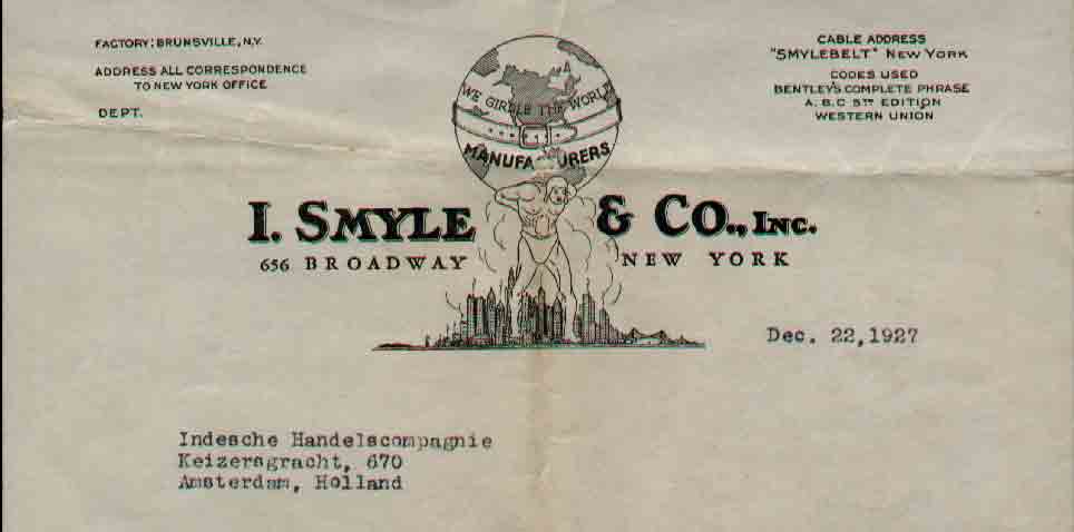 brief van Smyle  & Co from 1927