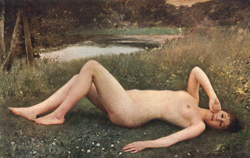 collin: nude in the grass