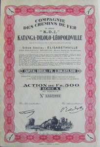 Cie des Chemins de fer Katanga-Dilolo-leopoldville