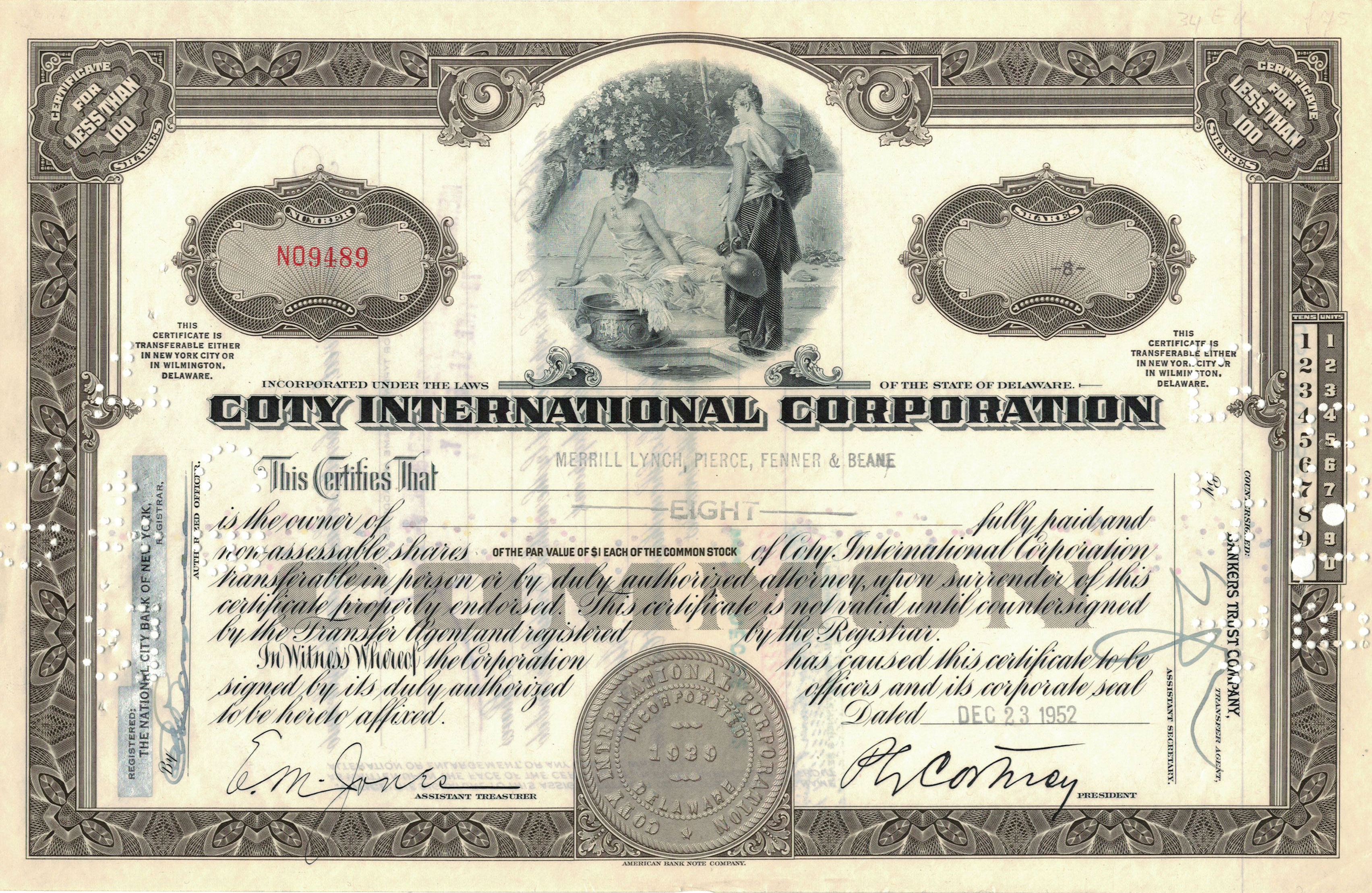 Commercial Credit Company > 1960 $1,000 bond certificate stock share 