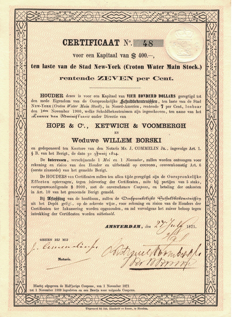 Weehawken Guaranty Company > 1932 bond certificate New Jersey stock share 