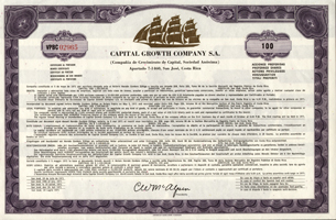 Capital Growth Company share certificate