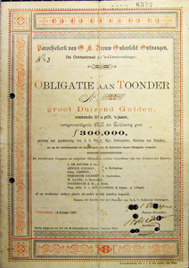 Parochikerk O.L. Vrouw Onbevlekt Ontvangen, obligatie uit 1890