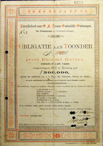 Parochikerk O.L. Vrouw Onbevlekt Ontvangen, obligatie uit 1890