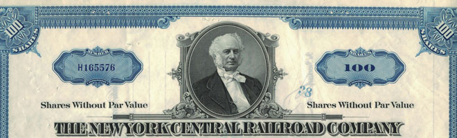 New York Central Rairoad Company shares