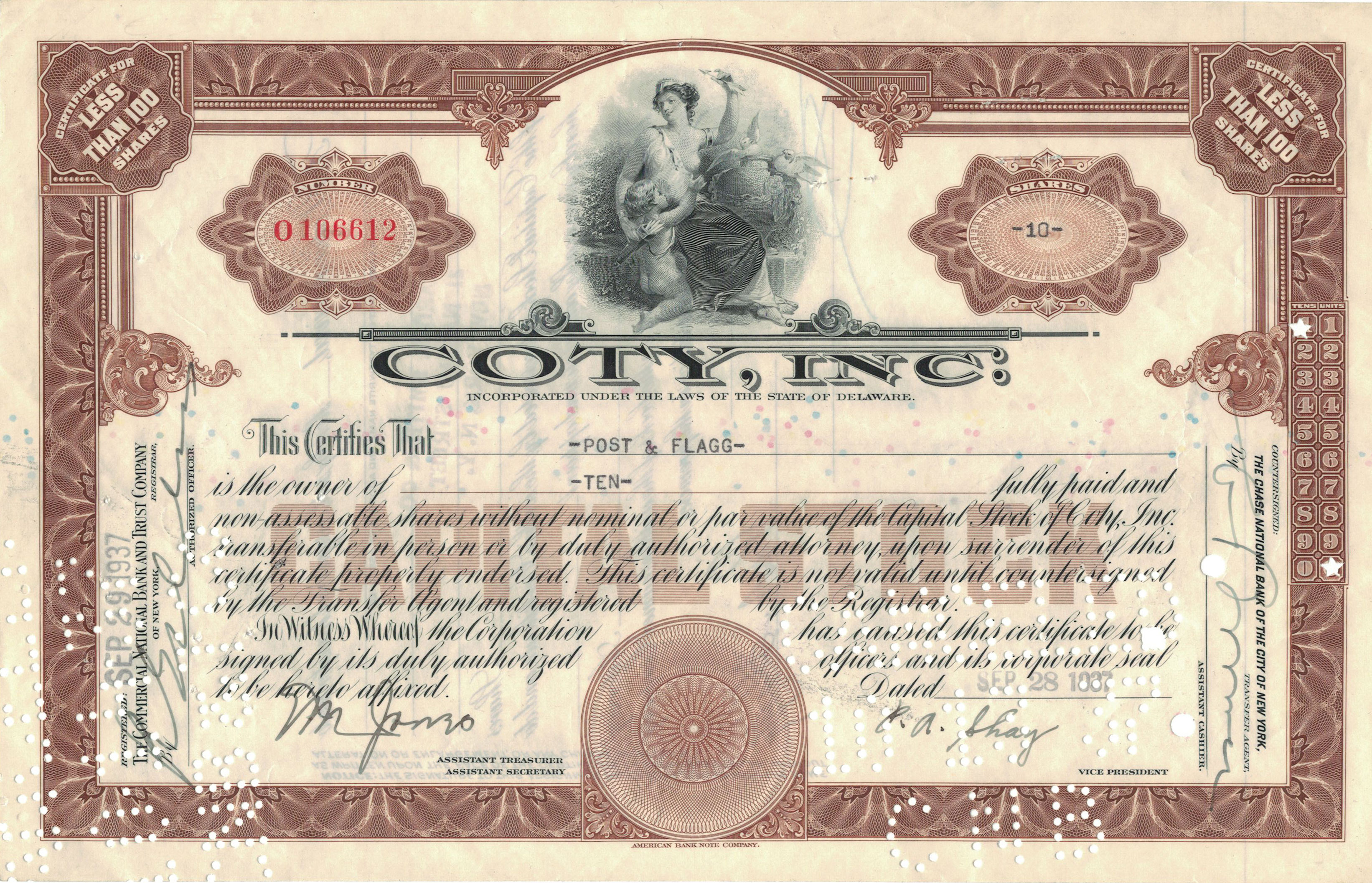 Black Mammoth Consolidated Mines Terex Corporation Certificate 