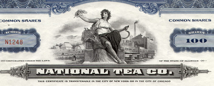 National Tea Co. share certificate