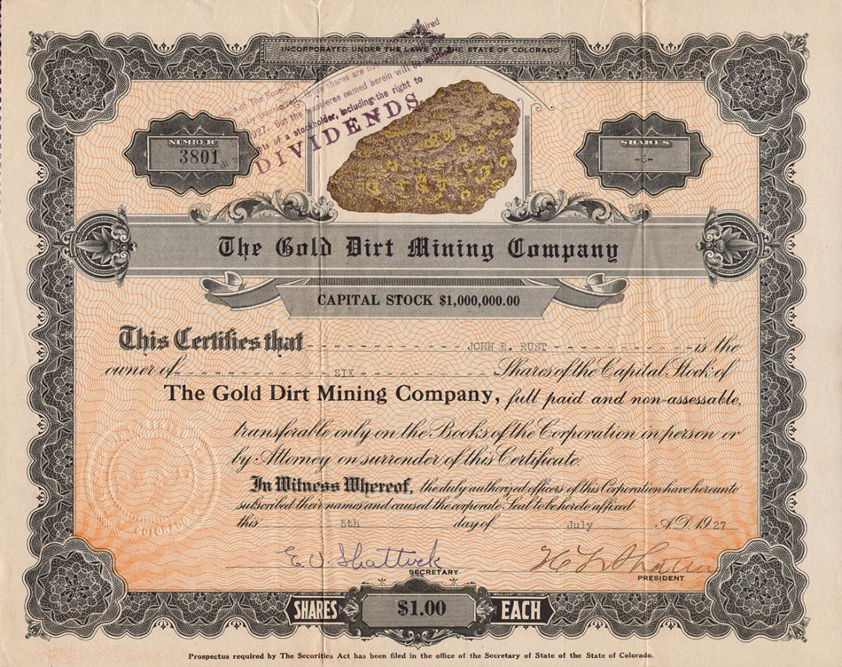 the Gold Dirt mining co.