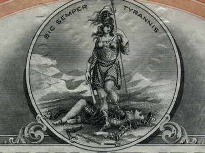 engraving on stock of the Virginia Coal and Iron Co.